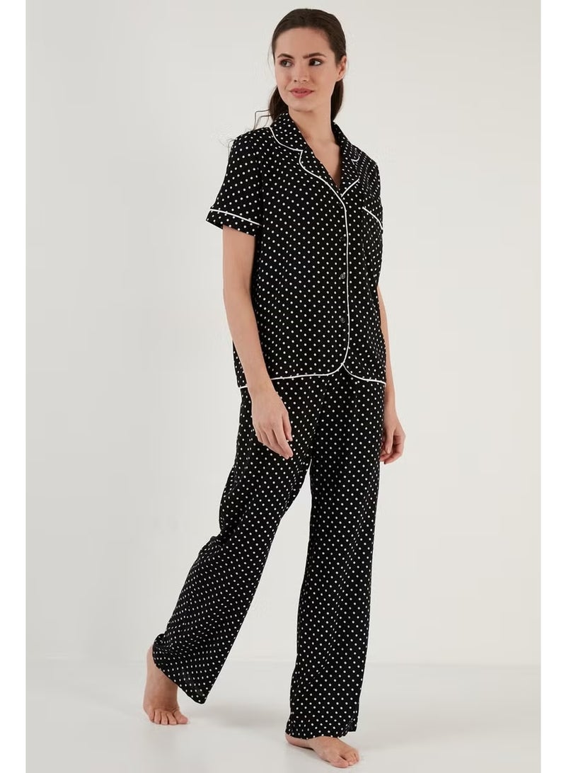 Lela Polka Dot Comfortable Cut Shirt Collar Short Sleeve Pajama Set Women's Pajama Set 6110102 - Image 2
